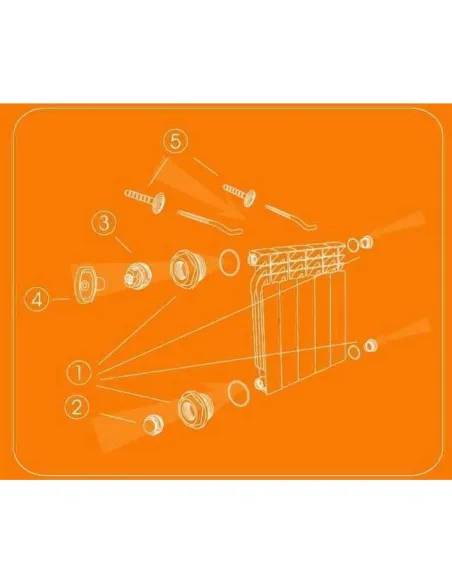 Комплект футорок секційного радіатора Cristal NR-2014 0.75х1 дюйма HT 405 - 2