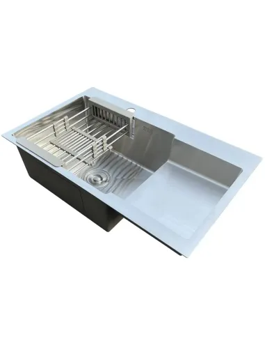 Мойка для кухни из нержавеющей стали Romzha Metric U-730L с корзиной - 3