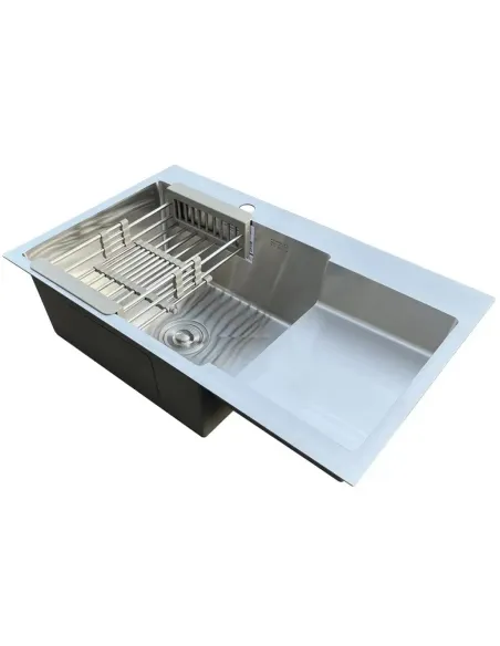 Мойка для кухни из нержавеющей стали Romzha Metric U-730L с корзиной - 3