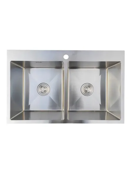 Мийка для кухні з нержавіючої сталі Romzha Arta U-750D B з кошиком та змішувачем - 2