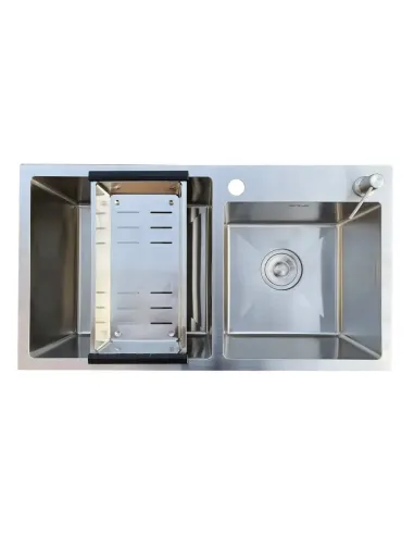 Мойка для кухни из нержавеющей стали Romzha Arta U-730DN с дозатором для моющего средства и корзиной - 2