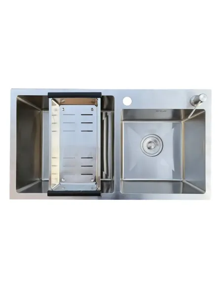 Мойка для кухни из нержавеющей стали Romzha Arta U-730DN с дозатором для моющего средства и корзиной - 2