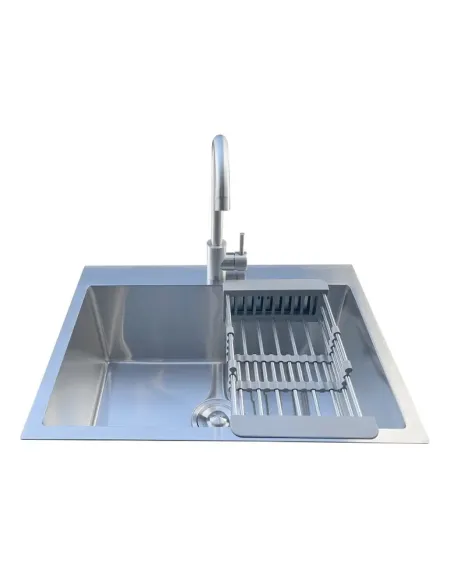 Мойка для кухни из нержавеющей стали Romzha Arta U-550 A с корзиной и смесителем - 1