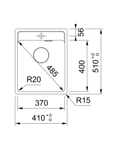 Мойка для кухни из гранита Romzha Vlada Seda, 410х510х200 мм - 3