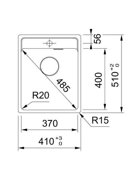Мойка для кухни из гранита Romzha Vlada Seda, 410х510х200 мм - 3