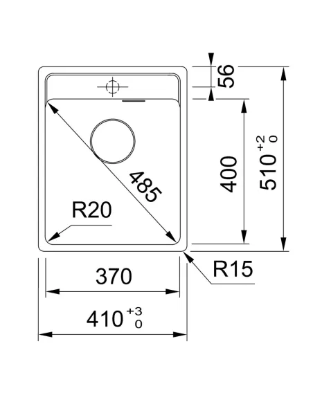 Мойка для кухни из гранита Romzha Vlada Biela, 410х510х200 мм - 4