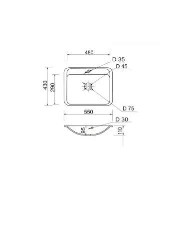 Раковина зі штучного каменю Adamant Option 550х430 White - 3
