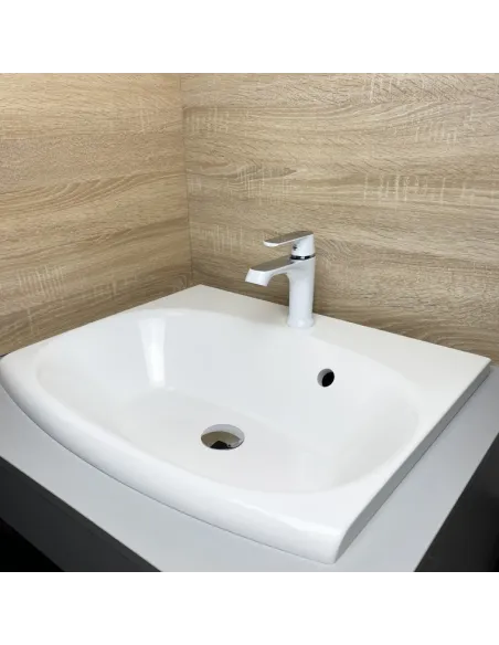 Раковина зі штучного каменю Adamant Logan 600х500 White - 4