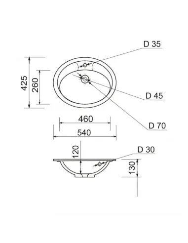 Раковина зі штучного каменю Adamant Comfy 540х425 White - 2