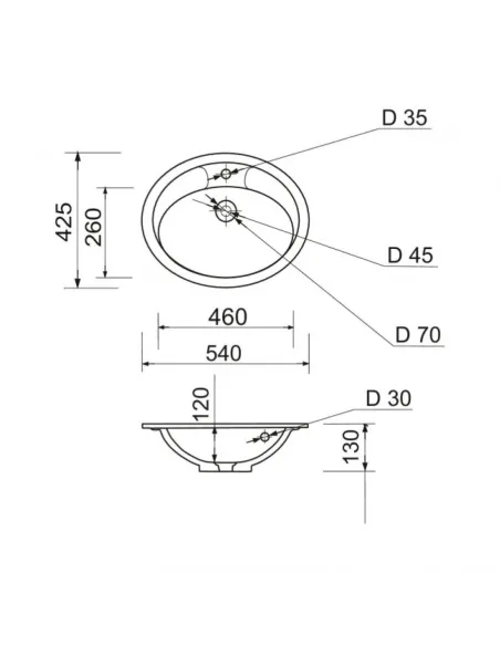 Раковина зі штучного каменю Adamant Comfy 540х425 White - 2