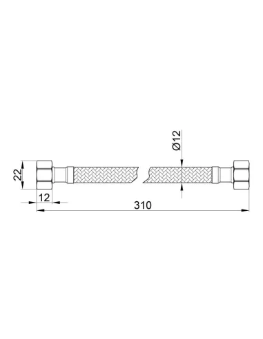 Шланг для подвода воды SD Plus ГГ SD397W30 нержавеющая сталь 0,3 метра - 2