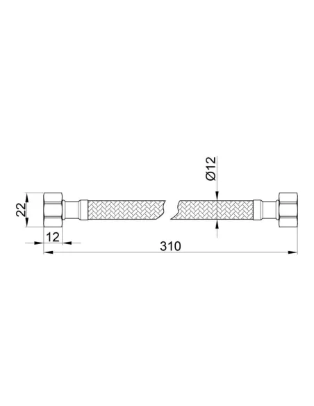 Шланг для подвода воды SD Plus ГГ SD397W30 нержавеющая сталь 0,3 метра - 2