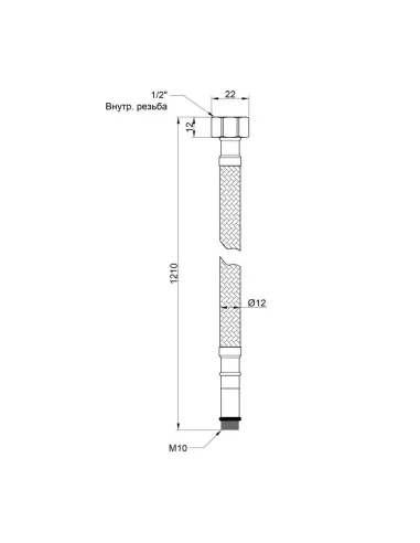 Шланг для підведення води SD Plus метра10 SD396W120 нержавіюча сталь 1,2 метра (пара) - 2