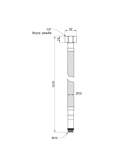 Шланг для підведення води SD Plus метра10 SD396W120 нержавіюча сталь 1,2 метра (пара) - 2