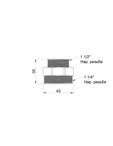 Ніпель редукційний SD Plus НР SD4084032 1 1/2 х 1 1/4 дюйми - 2