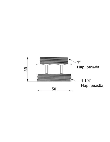 Ніпель редукційний SD Plus НР SD4083225 1 1/4 х 1 дюйм - 2