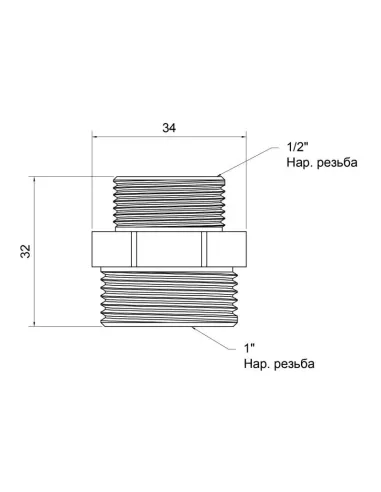 Ниппель редукционный SD Plus НР SD4082515 1 х 1/2 дюйма - 2