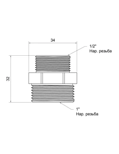 Ниппель редукционный SD Plus НР SD4082515 1 х 1/2 дюйма - 2
