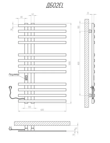 Полотенцесушитель электрический Kosser Браш 1000х600/12 EL со шнуром - 5