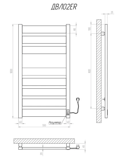 Полотенцесушитель электрический Kosser Волс 1000х500/8 ER белый - 5