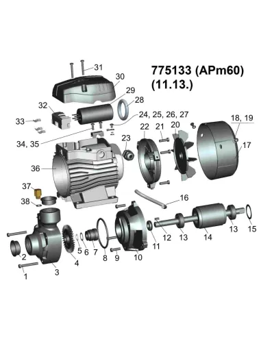Поверхностный насос Leo 775133 APm60 0.6 кВт - 3