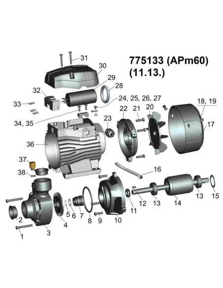 Поверхностный насос Leo 775133 APm60 0.6 кВт - 3