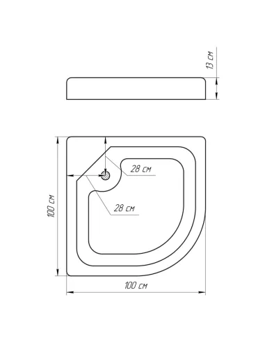 Душовий піддон низький Bravo NYSA RL 90 напівкруглий - 4