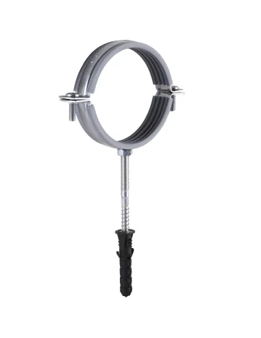 Хомут для труби 85 - 94 мм Cristal CR 3 сірий у зборі з гвинтом - шурупом 8 х 100 і дюбелем - 4