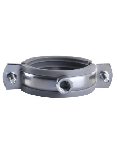 Хомут для трубы 47 - 53 мм Cristal CR 1 1/2 серый в сборе с винтом - шурупом 8 х 100 и дюбелем - 3