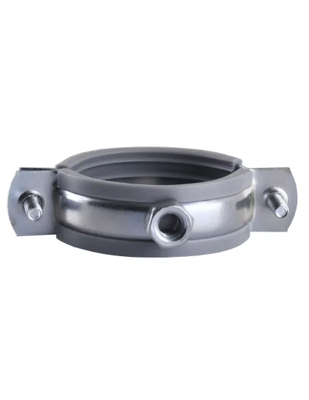 Хомут для трубы 47 - 53 мм Cristal CR 1 1/2 серый в сборе с винтом - шурупом 8 х 100 и дюбелем - 3