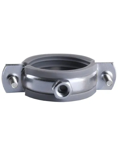 Хомут для трубы 42 - 47 мм Cristal CR 1 1/4 серый в сборе с винтом - шурупом 8 х 100 и дюбелем - 3