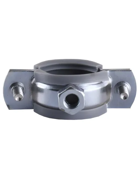 Хомут для трубы 25 - 30 мм Cristal CR 3/4 серый в сборе с винтом - шурупом 8 х 80 и дюбелем - 3