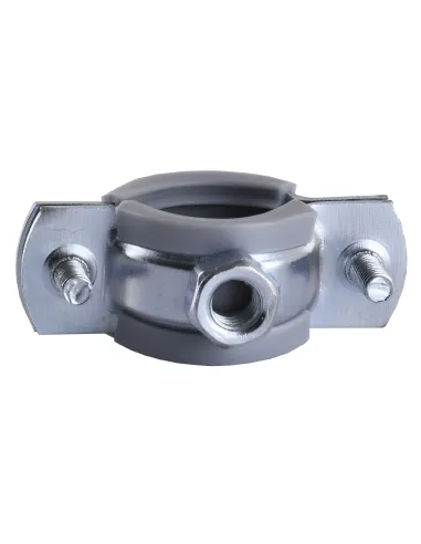 Хомут для трубы 20 - 23 мм Cristal CR 1/2 серый в сборе с винтом - шурупом 8 х 80 и дюбелем - 3