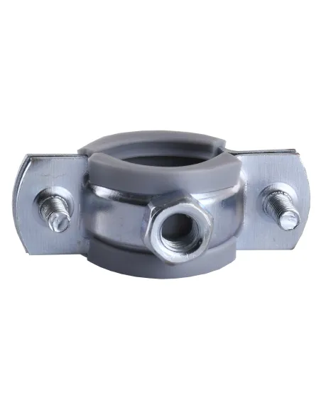 Хомут для трубы 20 - 23 мм Cristal CR 1/2 серый в сборе с винтом - шурупом 8 х 80 и дюбелем - 3