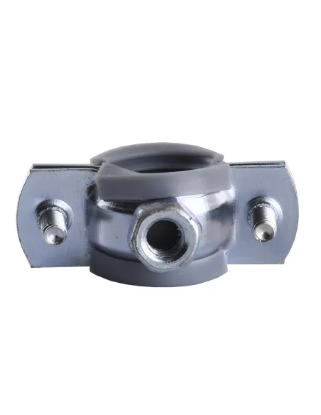 Хомут для трубы 16 - 19 мм Cristal CR 3/8 серый в сборе с винтом - шурупом 8 х 80 и дюбелем - 3