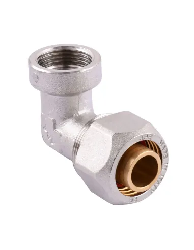 Уголок с внутренней резьбой для металлопластиковых труб APE Italy 752 L 3/4 дюйма х 26, никель - 2