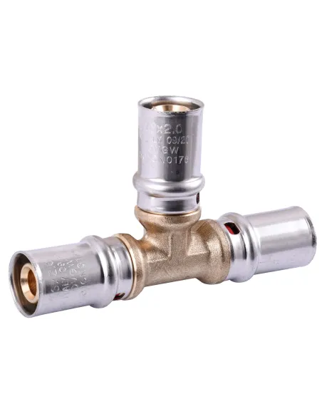 Трійник проміжний для металопластикових труб APE Italy AP 131 16 х 16 х 16 нікель - 2