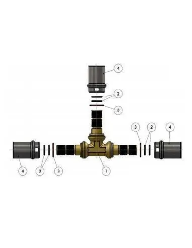 Трійник проміжний для металопластикових труб APE Italy AP 131 16 х 16 х 16 нікель - 3
