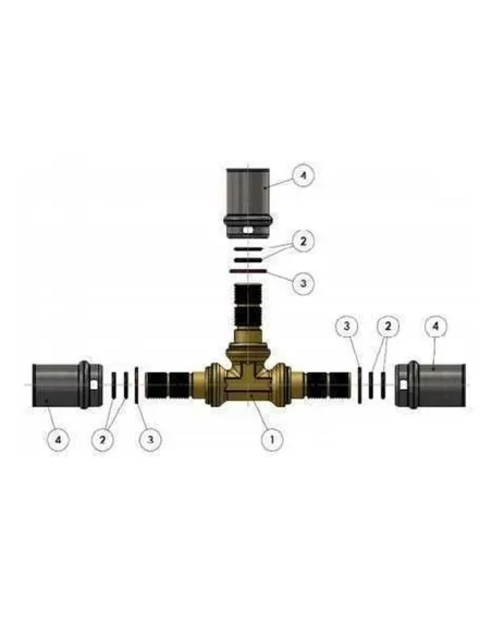Трійник проміжний для металопластикових труб APE Italy AP 131 16 х 16 х 16 нікель - 3