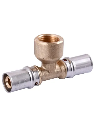 Тройник с внутренней резьбой для металлопластиковых труб APE Italy AP 132 16 х 1/2 дюйма х 16 латунь - 2