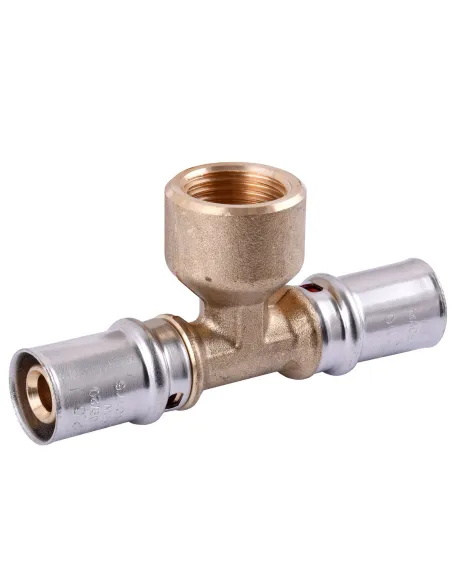 Тройник с внутренней резьбой для металлопластиковых труб APE Italy AP 132 16 х 1/2 дюйма х 16 латунь - 2