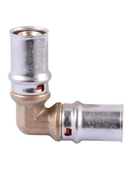 Уголок промежуточный для металлопластиковых труб APE Italy AP 151 16 х 16, никель - 1