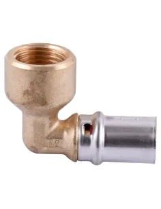 Кутник з внутрішнім різьбленням для металопластикових труб APE Italy AP 152 1/2 дюйма х 16, латунь - 1