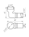 Кутник з внутрішнім різьбленням для металопластикових труб APE Italy AP 152 1/2 дюйма х 16, латунь - 3