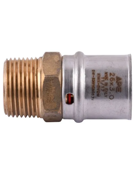 Муфта с наружной резьбой для металлопластиковых труб APE Italy AP 101 3/4 дюйма х 26, никель - 1