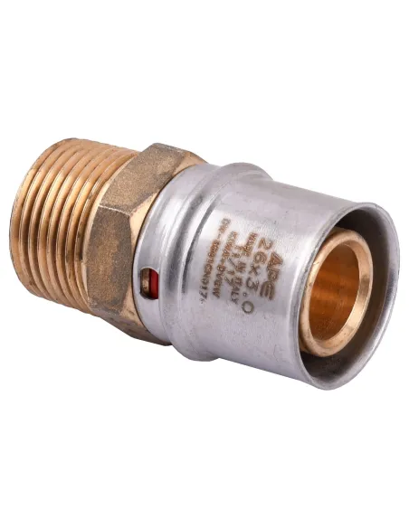 Муфта с наружной резьбой для металлопластиковых труб APE Italy AP 101 3/4 дюйма х 26, никель - 2