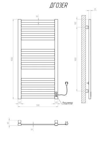 Полотенцесушитель электрический Kosser Герда 1000х500/15 ER белый - 5