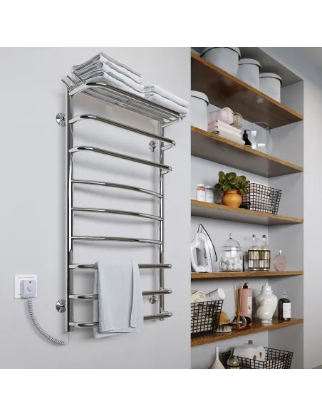 Полотенцесушитель электрический Kosser Канна 800х500/7 ЕL, нержавеющая сталь - 4