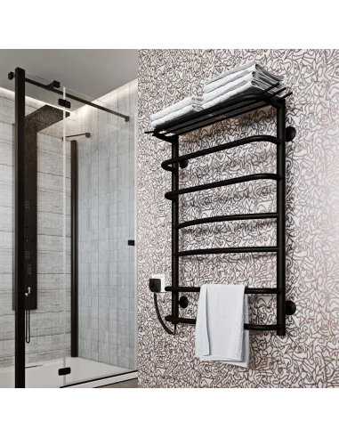 Полотенцесушитель электрический Kosser Канна 900х500/9 ЕL, черный, нержавеющая сталь - 3