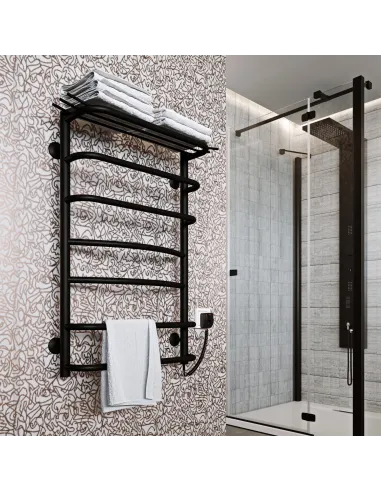 Полотенцесушитель электрический Kosser Канна 900х500/9 ЕR, черный, нержавеющая сталь - 3